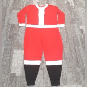 Holiday Santa Red One Piece - Size Large Cozy Fleece Pajamas
